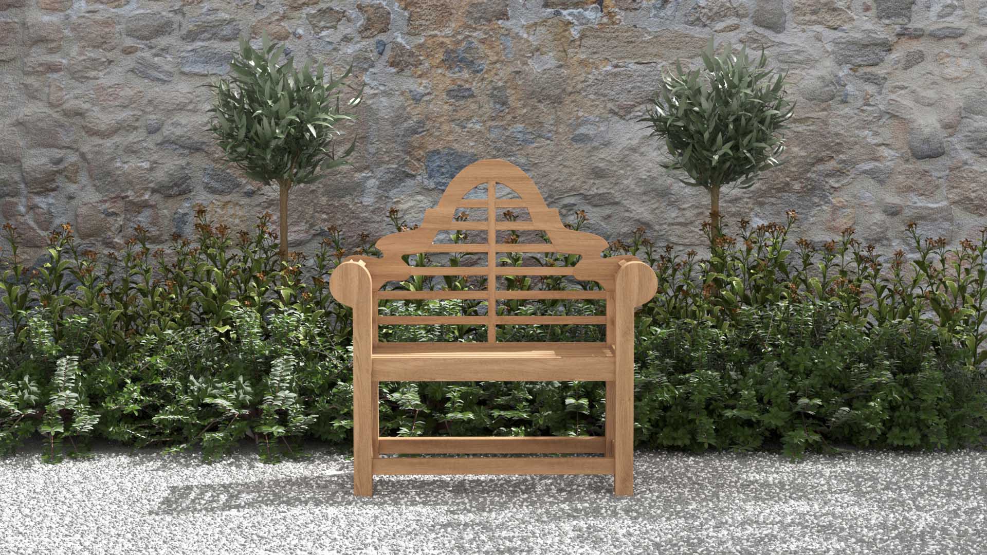 Lutyens Teak Lounge Garden Chair Front View