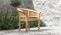 Gloucester Teak Lounge Garden Chair Front Angled View