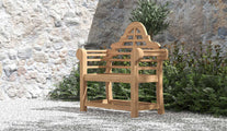 Gloucester Teak Lounge Garden Chair Front Angled View