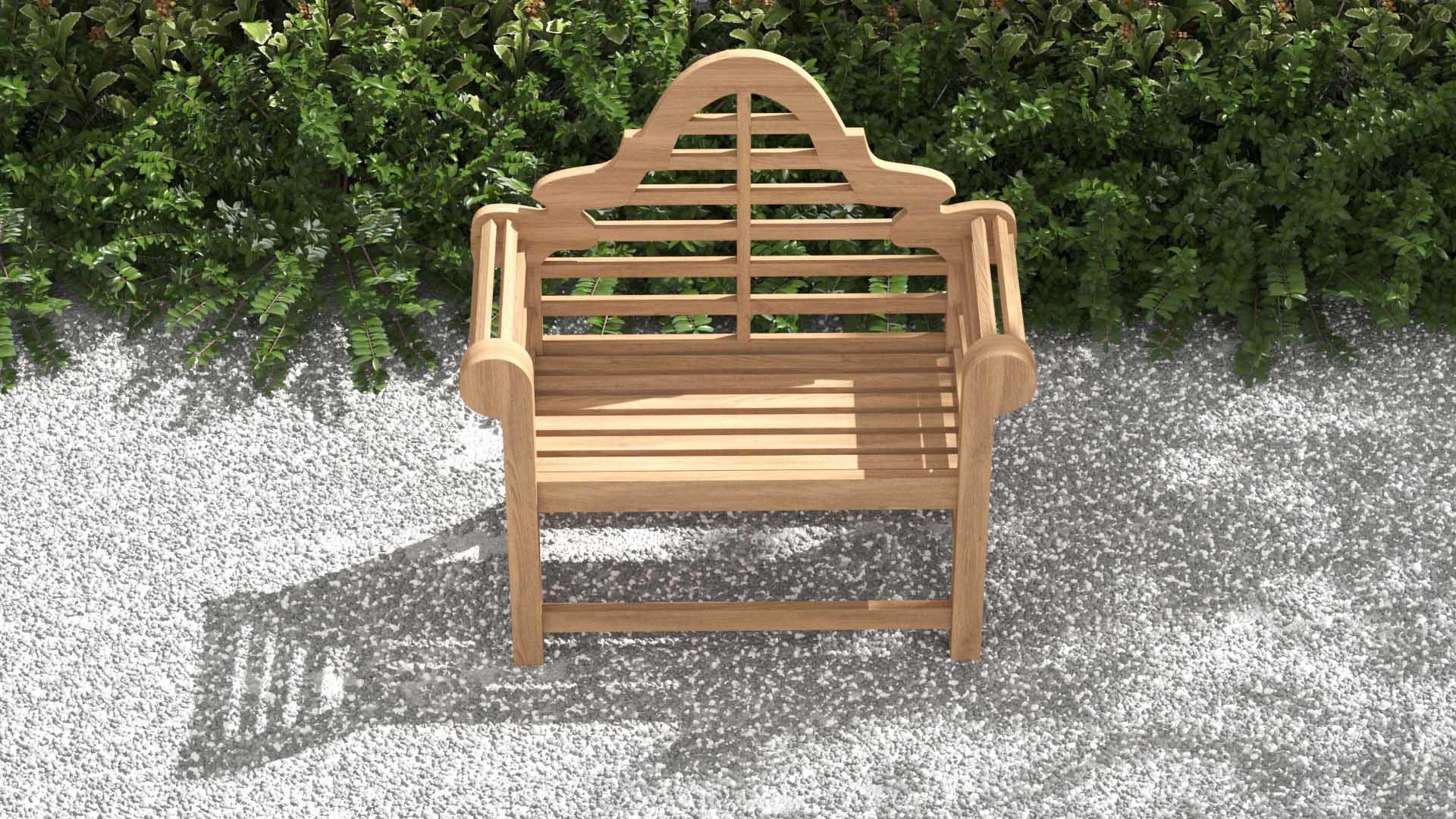 Gloucester Teak Lounge Garden Chair Overhead Perspective