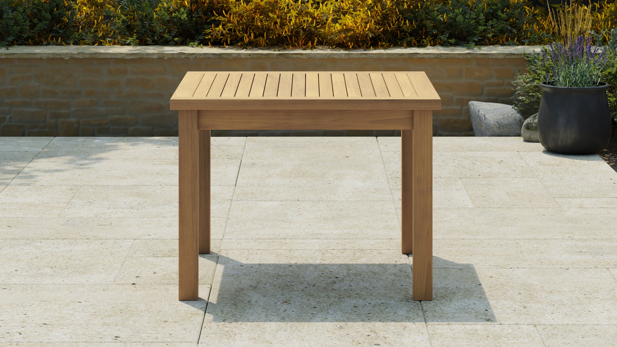 Square Garden Teak Table - no parasol hole