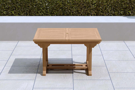Teak Rectangular Extending Garden Dining Table 130 -180cm Closed