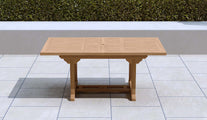 Teak Rectangular Extending Garden Dining Table 130-180cm  Fully Extended