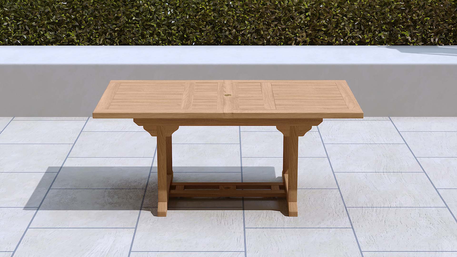 Teak Rectangular Extending Garden Dining Table 130 -180cm Fully Extended