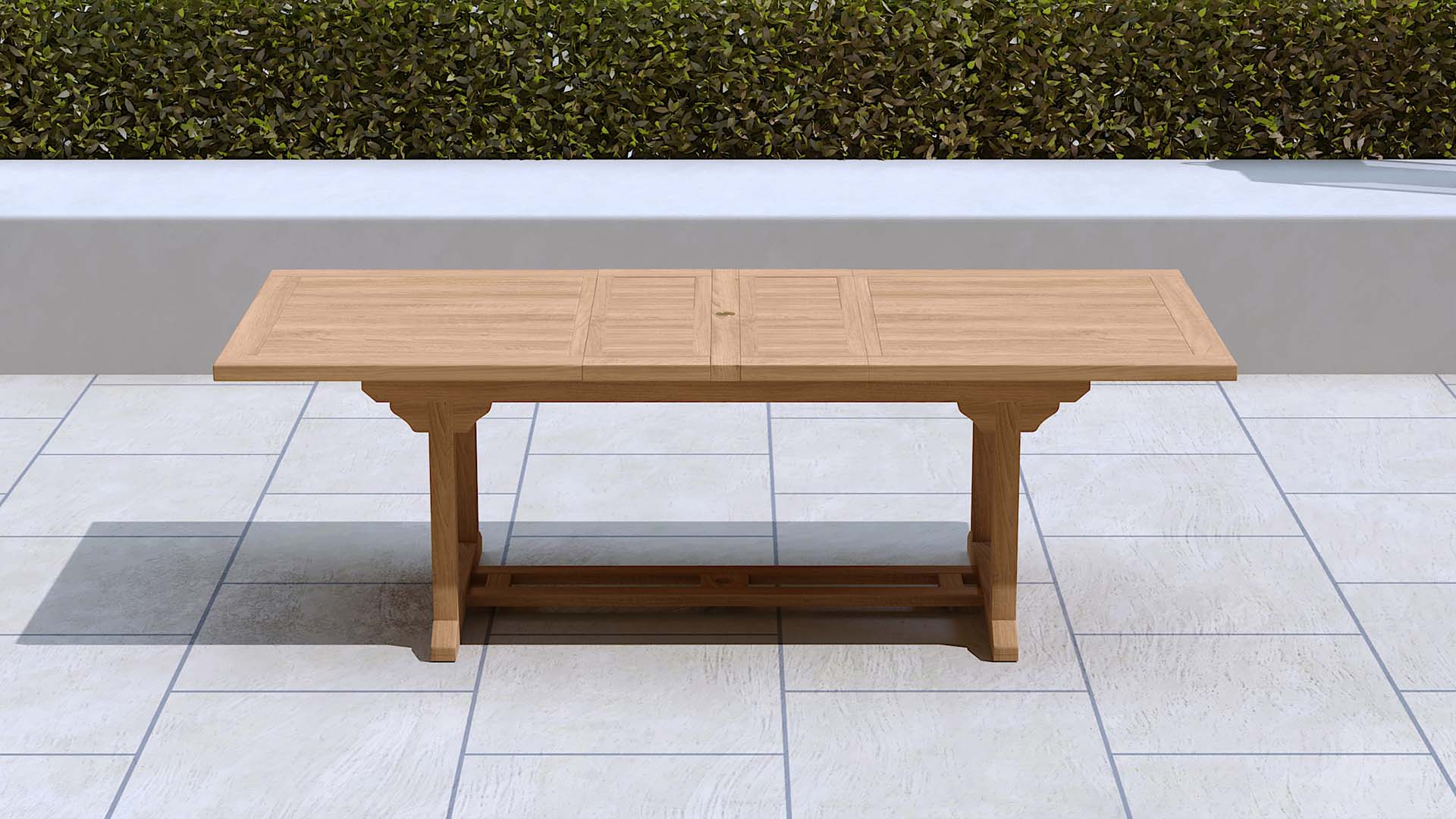 Teak Rectangular Extending Garden Dining Table 180 -240cm Fully Extended