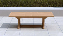 Teak Rectangular Extending Garden Dining Table 180 -240cm Fully Extended