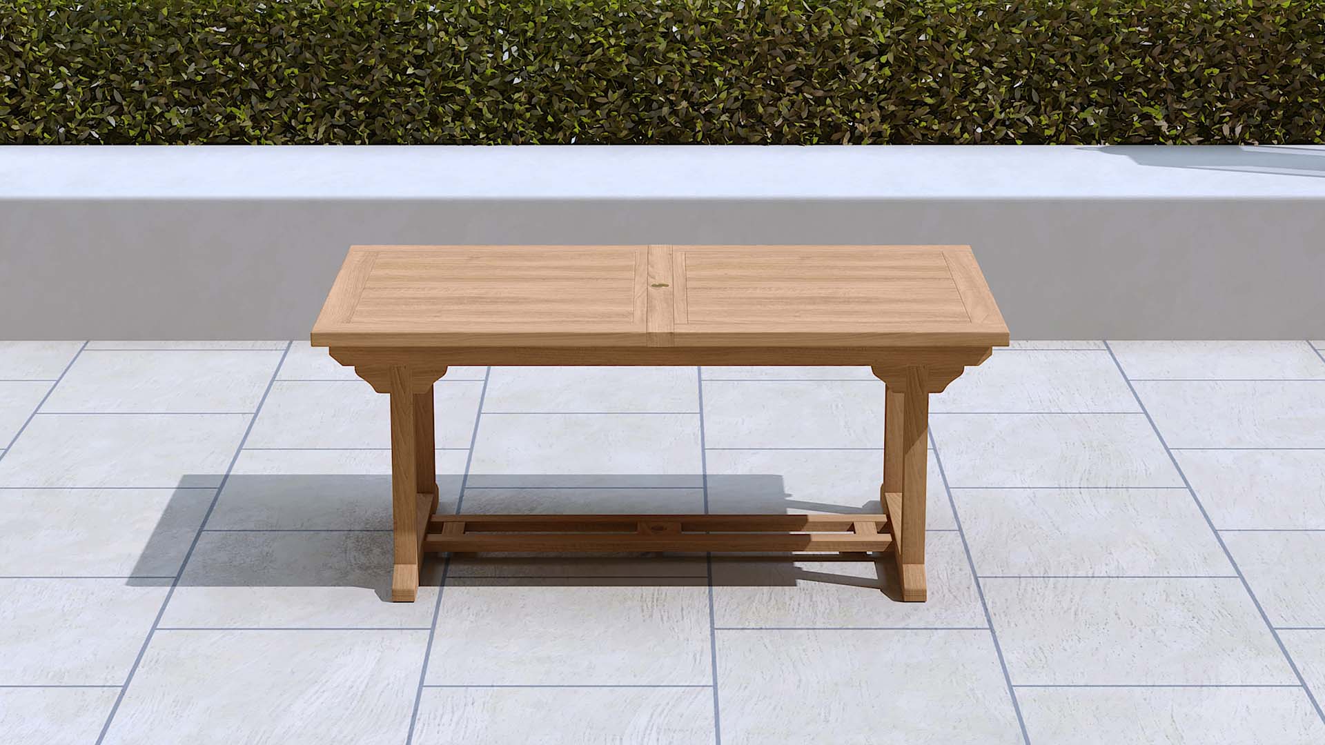 Teak Rectangular Extending Garden Dining Table 180 -240cm Closed