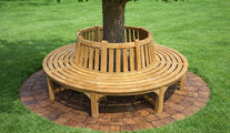 Circular Round Tree Bench on Lawn