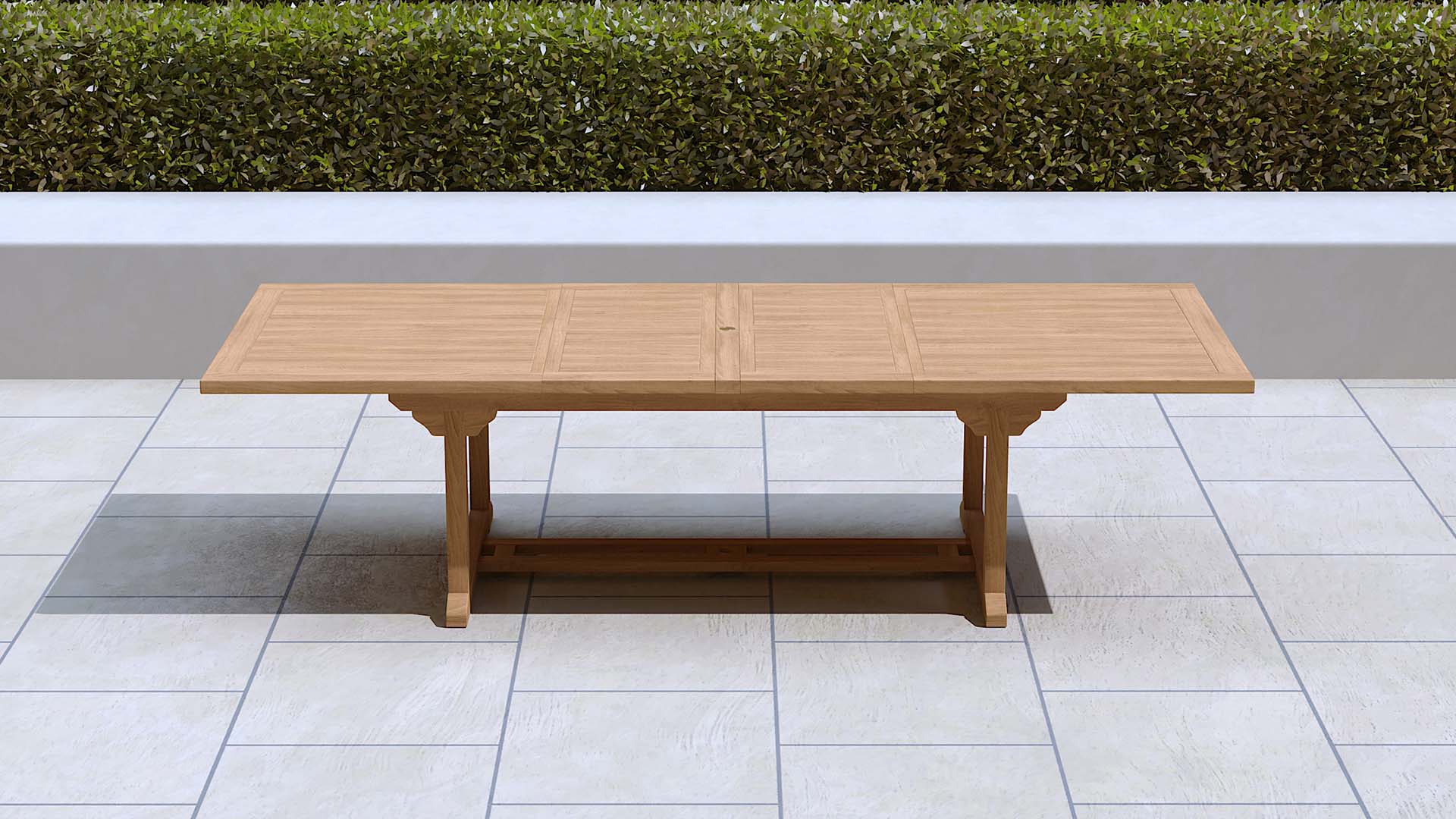 Teak Rectangular Extending Garden Dining Table 200 -300cm Fully Extended