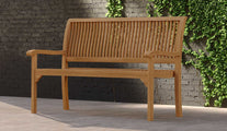 Guildford Teak Garden Bench 2 Seater 130cm Front Angled View