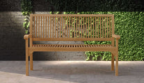 Guildford Teak Garden Bench 2 Seater 130cm Front View