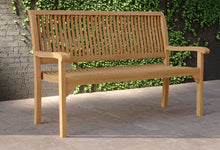 Guildford Teak Garden Bench 2 Seater 130cm Angled View