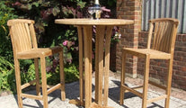 Round Teak Bar Table and Winchester Bar Chairs