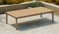 Teak Fixed Rectangular Table 140 x 280cm without Parasol Hole Front Angled View