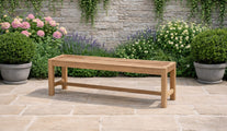 150cm Backless Bench on Patio Angled View