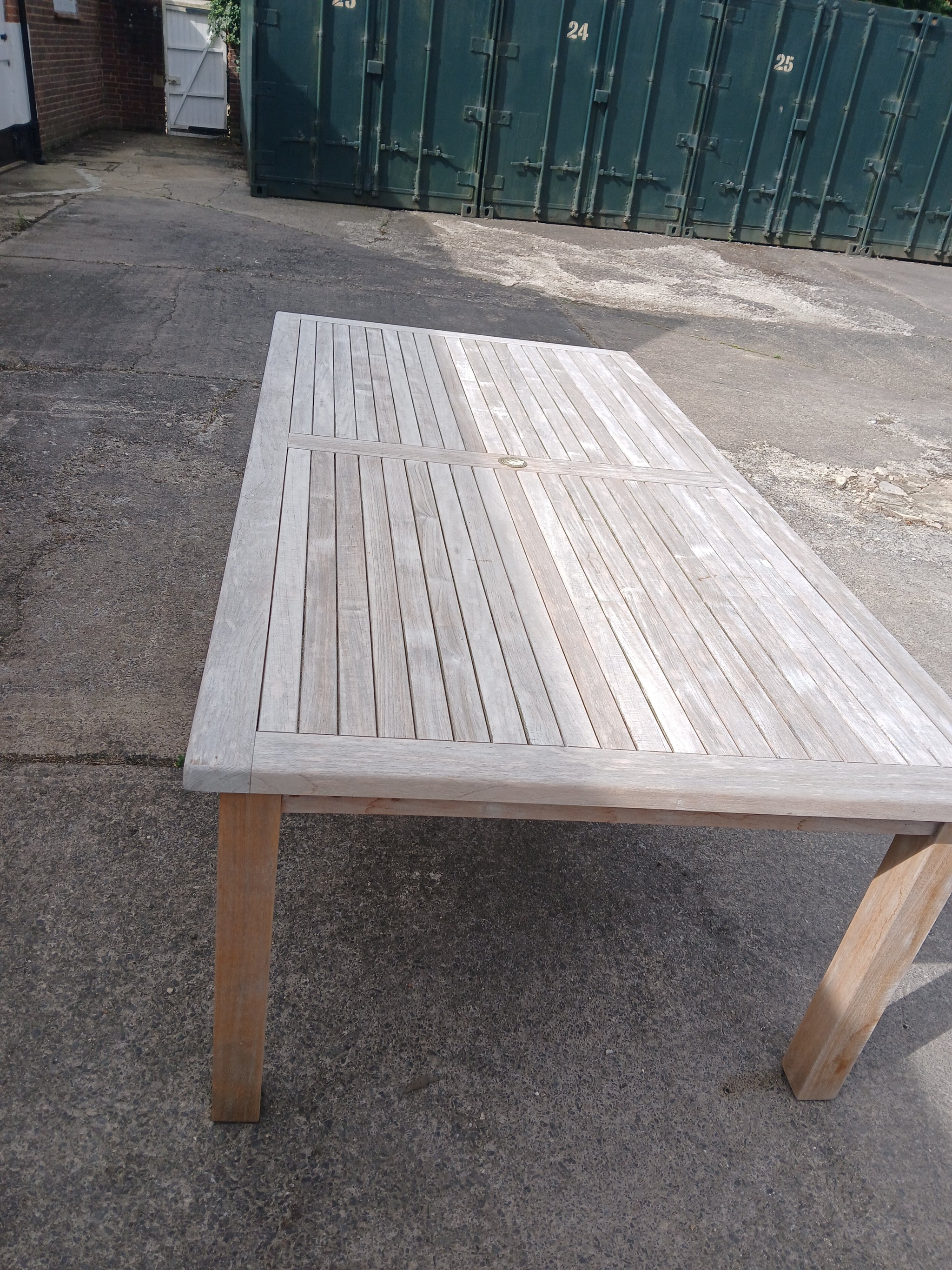 SALE - Garden Teak Rectangular Table 120 x 240cm with parasol hole (23075)