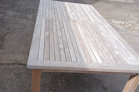 SALE - Garden Teak Rectangular Table 120 x 240cm with parasol hole (23075)