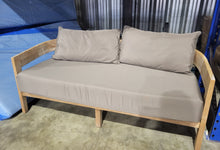 SALE - The Windsor Teak 2-Seater Sofa with Taupe cushions (23091)