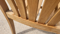 Chic Teak armless garden chair - close up from rear