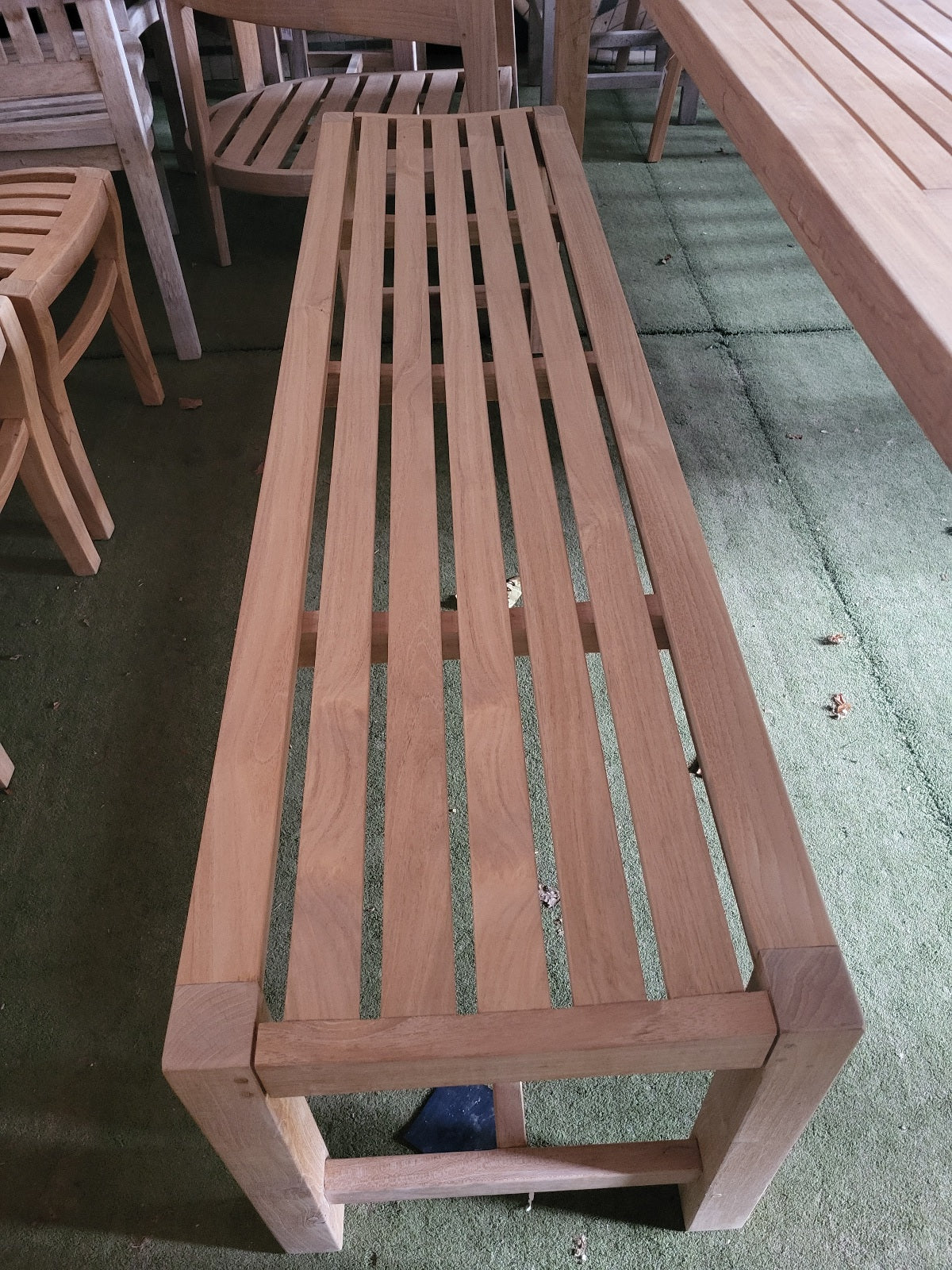Chic Teak backless garden bench - upper view