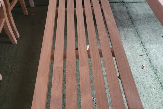 Chic Teak backless garden bench - upper view