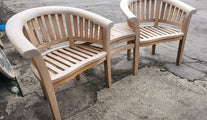 Chic Teak couples chair with adjoining table