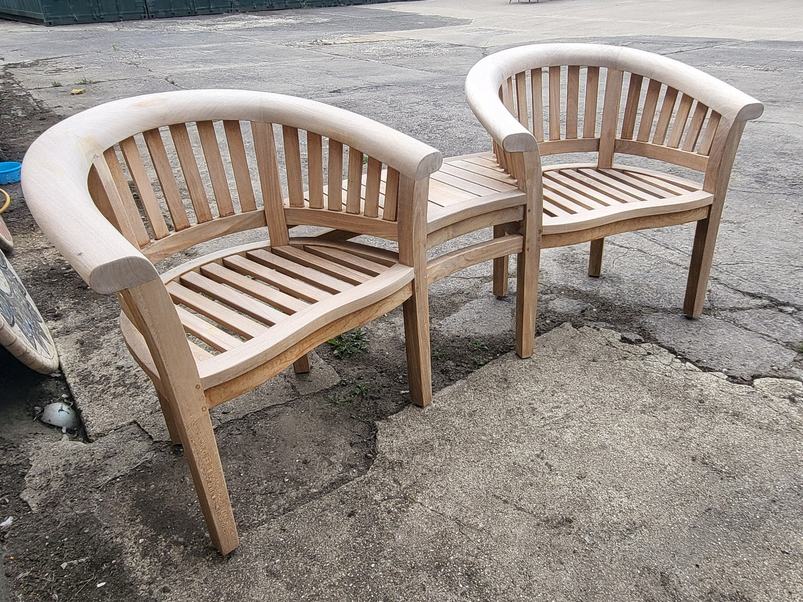 Chic Teak couples chair with adjoining table