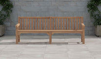 240cm Salisbury Teak Large Garden Bench Front View