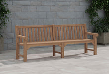 240cm Salisbury Teak Large Garden Bench Front Angled View