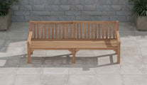 240cm Salisbury Teak Large Garden Bench Front Alternative Overhead View