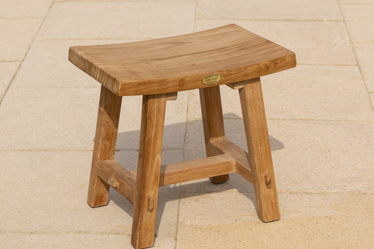 Rectangular teak stool