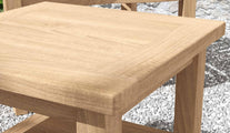 50 x 50cm Square Teak Coffee Table Close Up Detail