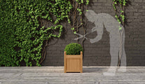 Teak Square Planter 45 x 45cm Front View