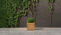 Teak Square Planter 45 x 45cm Front View 