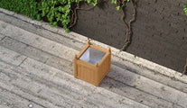 Teak Square Planter 45 x 45cm With Galvanized Liner Overhead Perspective