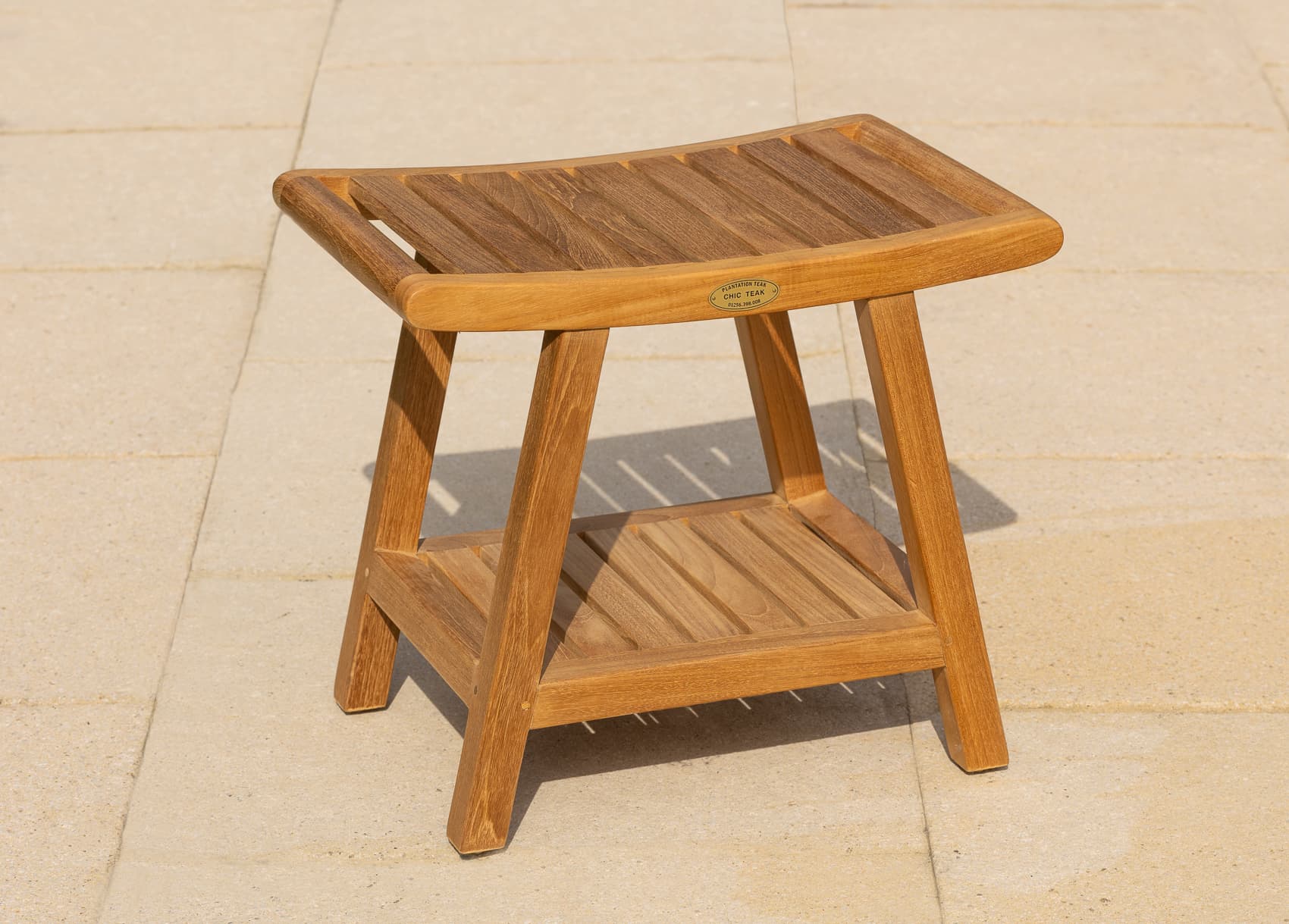 Chic Teak Bathroom Stool No Shelf