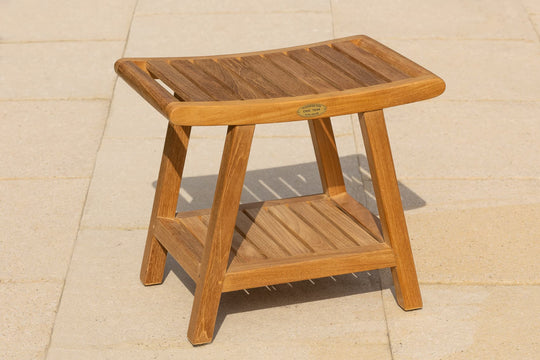 Chic Teak Bathroom Stool No Shelf