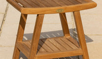 Teak shower stool without shelf