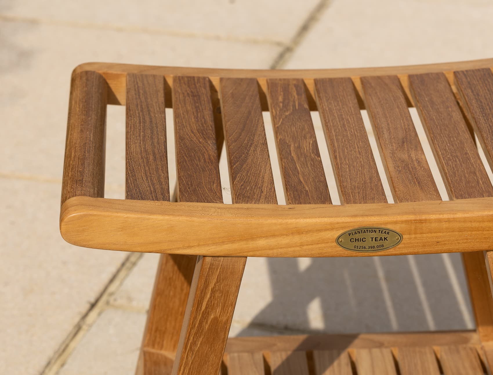 Rectangular Teak Shower / Garden Stool without Shelf