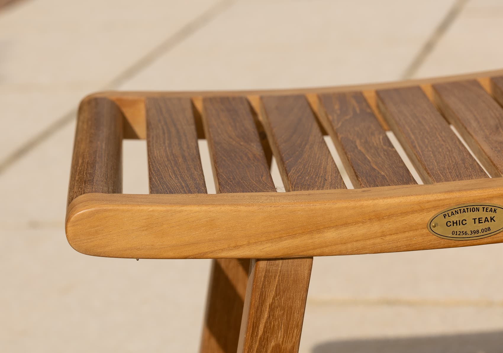 Rectangular Teak Shower / Garden Stool without Shelf