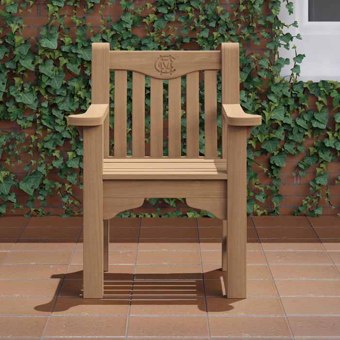 Teak MCC Members Chair Front View