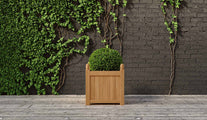 Teak Square Planter 65 x 65cm Front View 