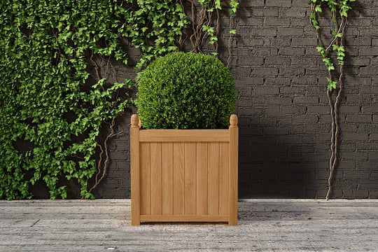 Teak Square Planter 85 x 85cm Front View