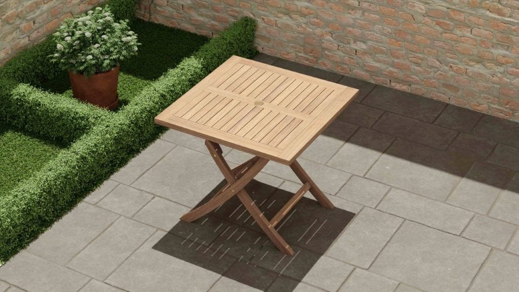90 x 90xm Square Folding Table Overhead Perspective