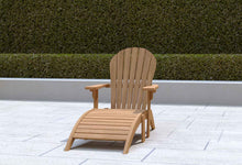 Adirondack Teak Lounger Chair with Footstool Front View