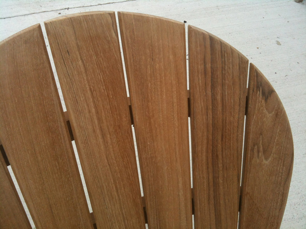 Adirondack Teak Lounger with Footstool back detail
