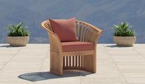 Teak Ascot Lounge Chair with Paris Range Fabric in Amber