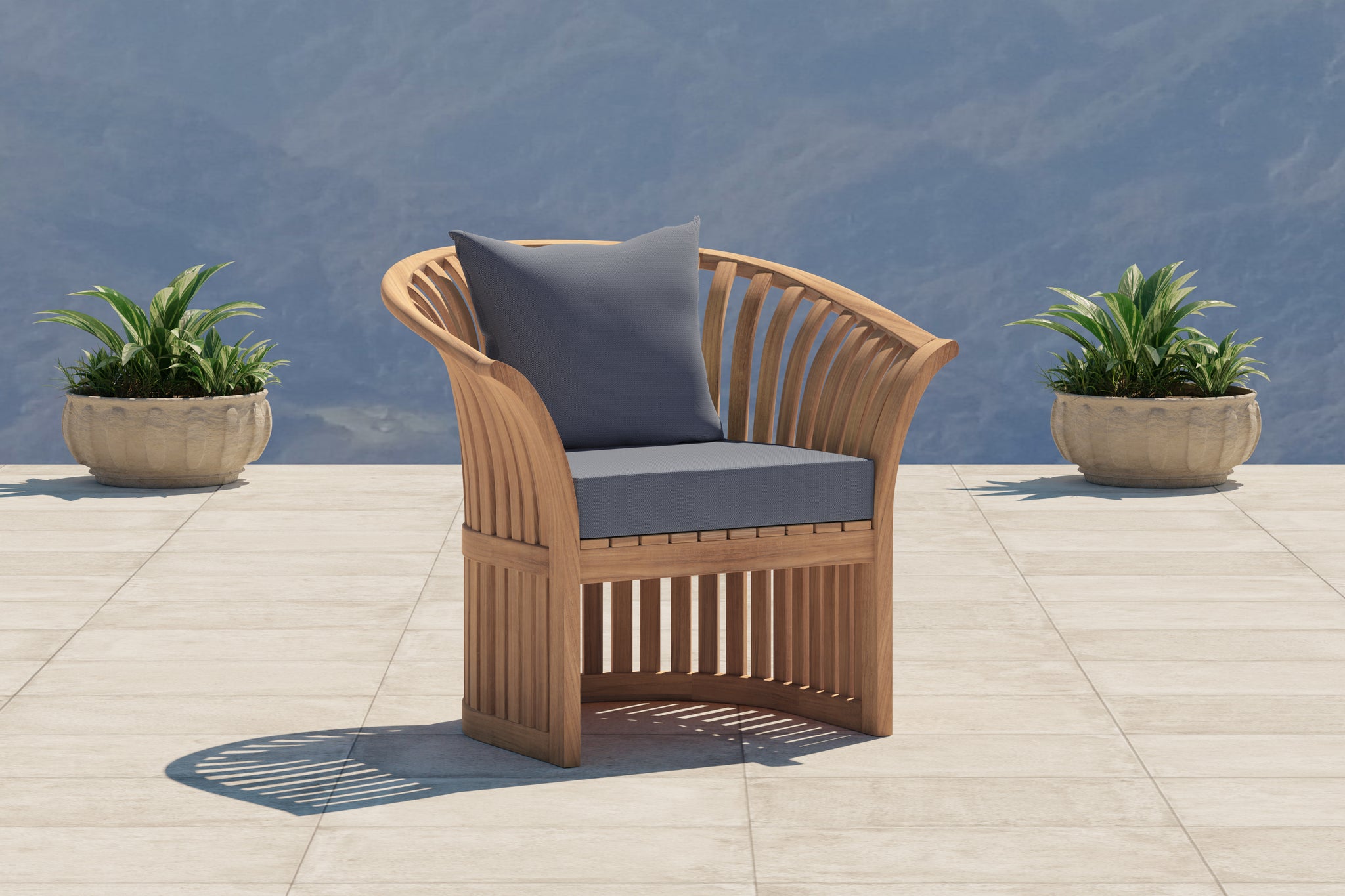 Ascot Chair shown with Paris Range fabric in Cornflower