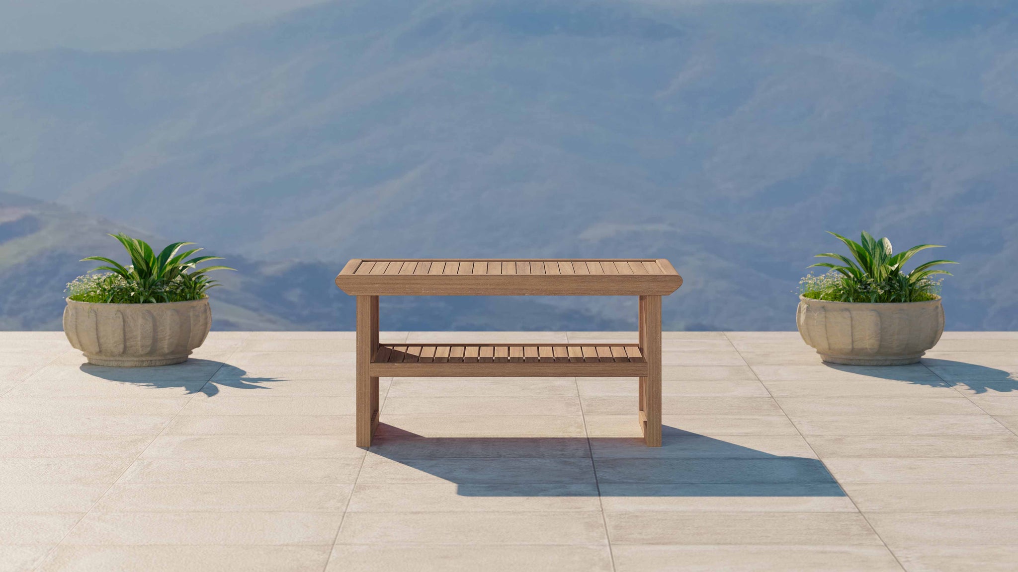 Ascot Teak Coffee Table Side View