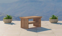 Ascot Teak Coffee Table Front Angled View